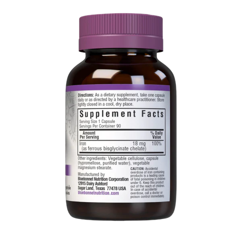 Bluebonnet - Chelated Iron 18mg - 90 VCaps