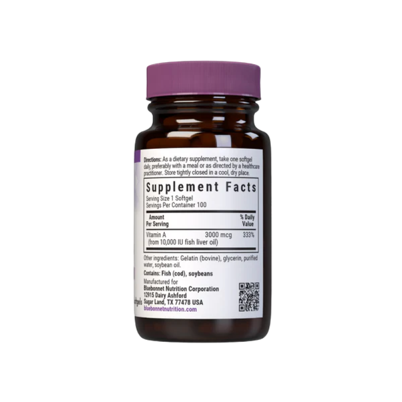 Bluebonnet - Vitamin A 3,000 mcg - 100 softgels