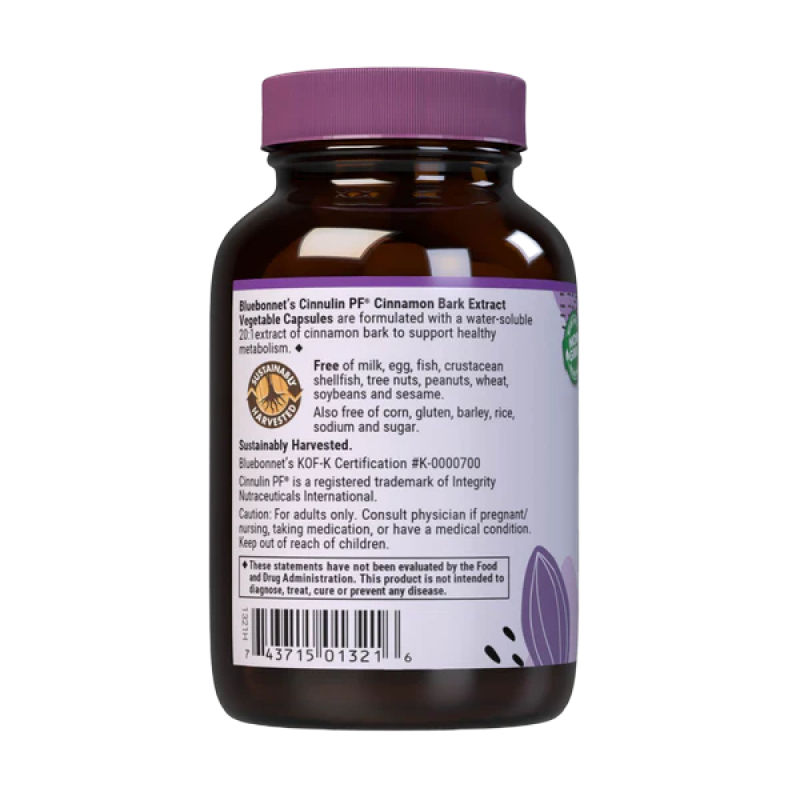 Bluebonnet - Cinnulin PF Cinnamon Bark Extract - 60 VCaps