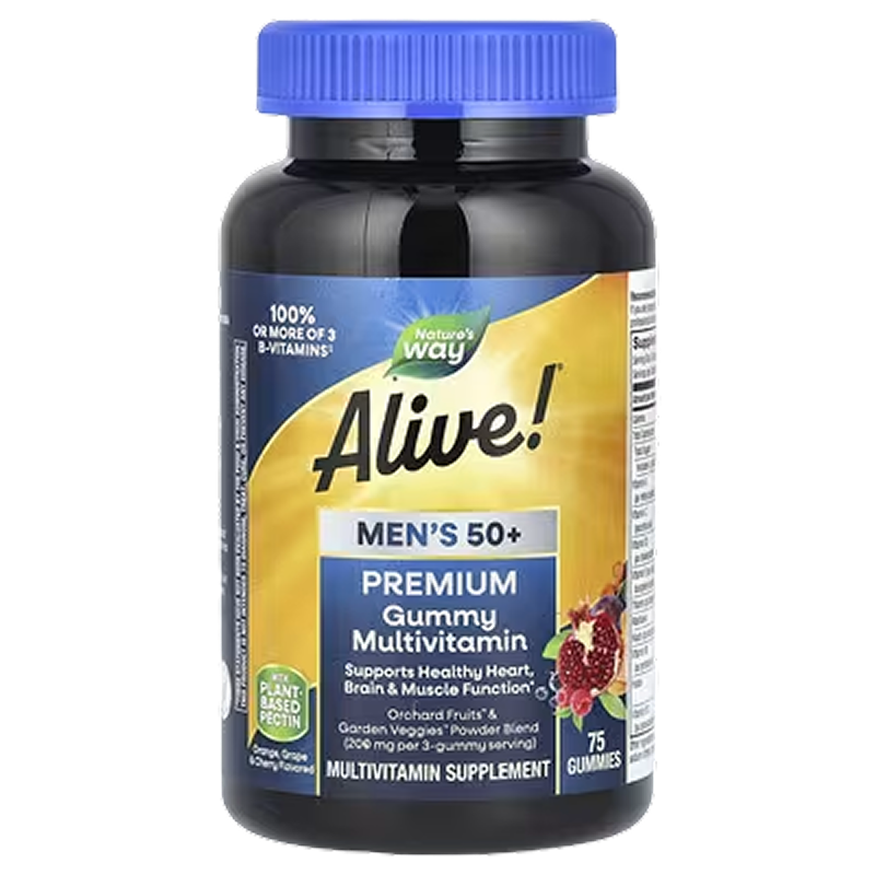 Nature's Way - Alive! - Men’s 50+ Gummy Multivitamin - 75 gummies