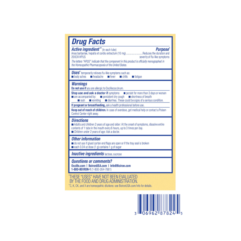 Boiron - Oscillococcinum (Relief from Flu-Like Symptoms) - 12 Doses