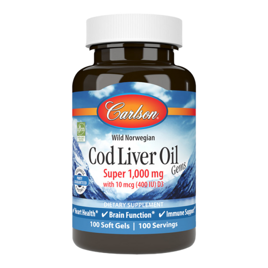 Carlson - Cod Liver Oil Gems - super 1,000mg - 100 softgels