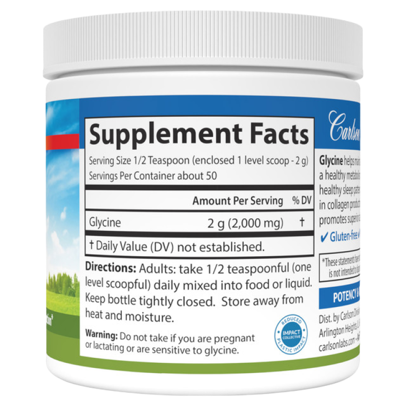 Carlson - Glycine Powder (Free-Form Amino Acid) - 3.53 oz