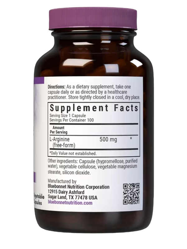 Bluebonnet - L-Arginine 500 mg - 100 capsules