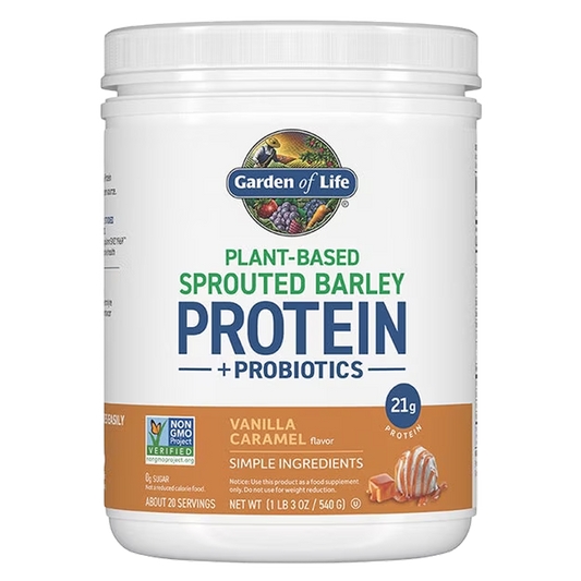 Garden of Life - Sprouted Barley Protein + Probiotics Powder - Vanilla Caramel