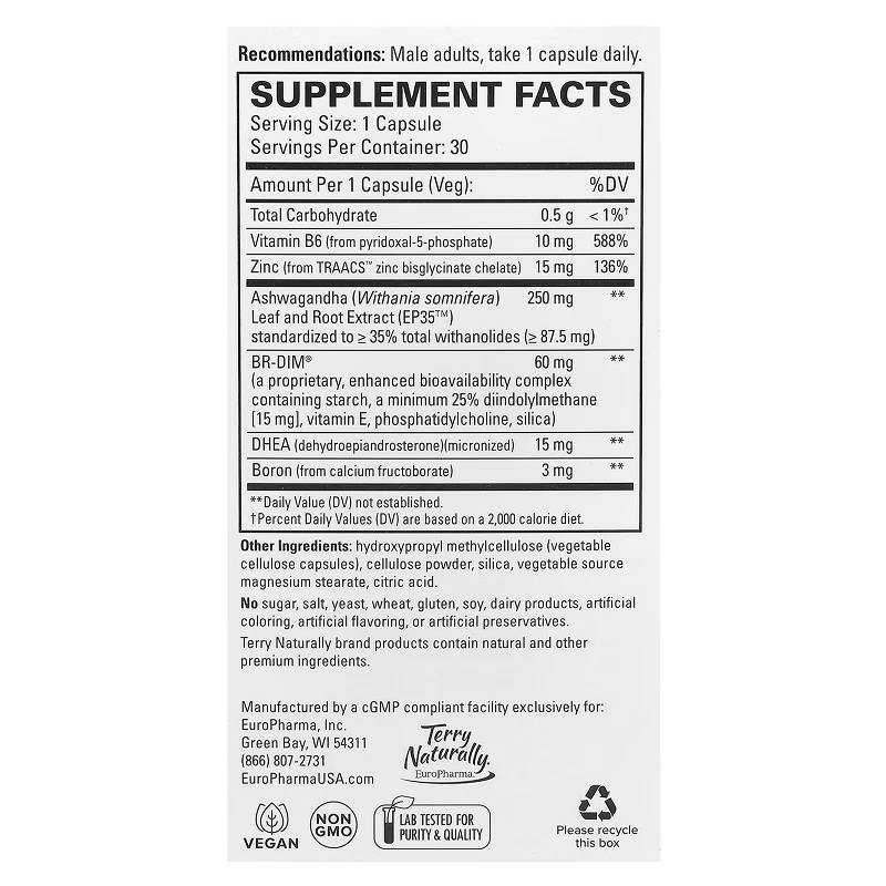Terry Naturally - Complete Testosterone Support - 30 capsules