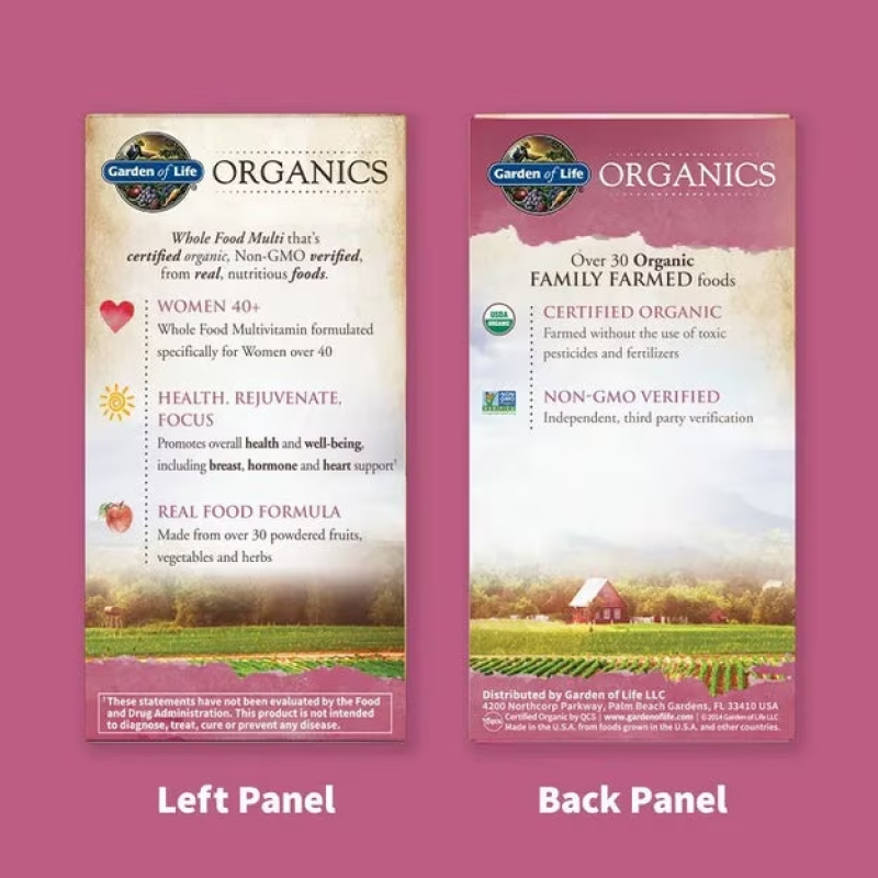 Garden of Life - Organics - Women's Multi 40+ - 60 Vegan Tablets