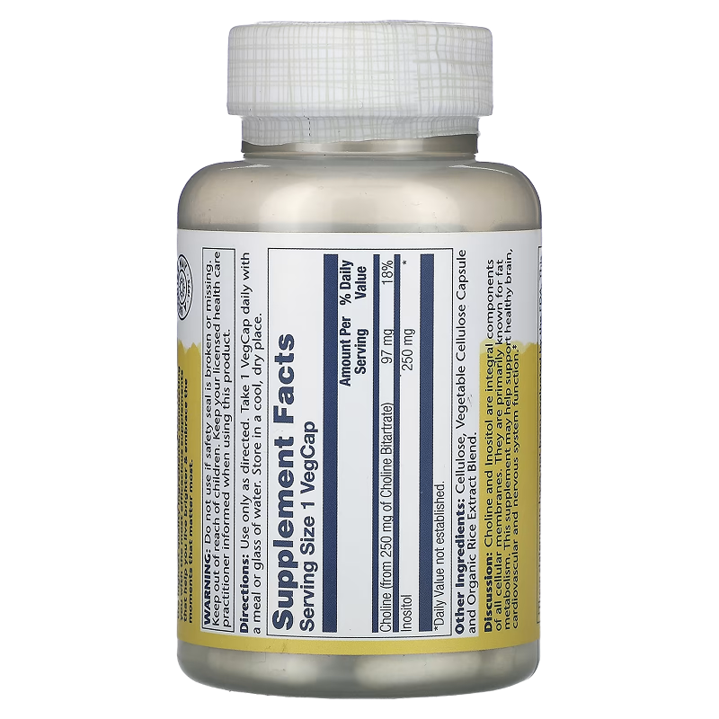 Solaray - Choline & Inositol 250 mg - 100 Vegcaps