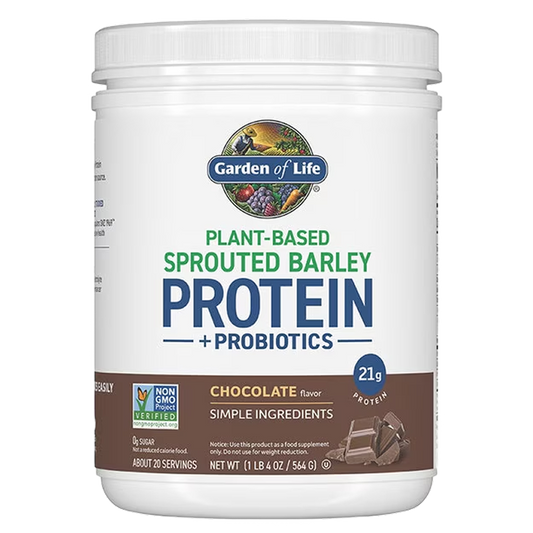 Garden of Life - Sprouted Barley Protein + Probiotics Powder - Chocolate - 1.4lb