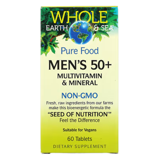 Natural Factors - (Whole Earth & Sea) - Men's 50+ Once a day Multivitamin - 60 VCaps