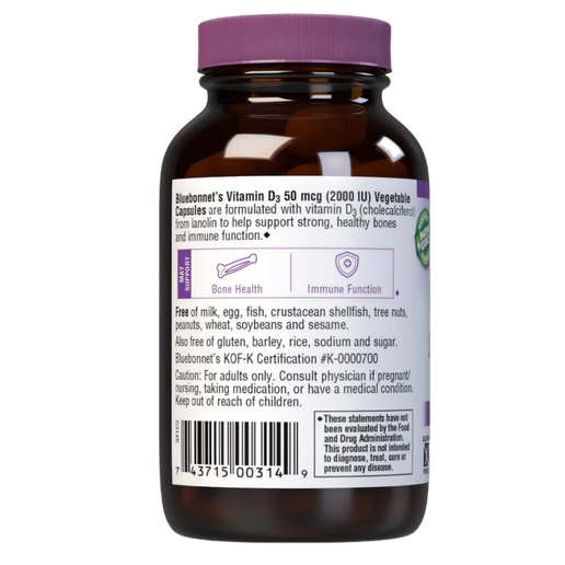 Bluebonnet - Vitamin D3 50 mcg - 90 capsules