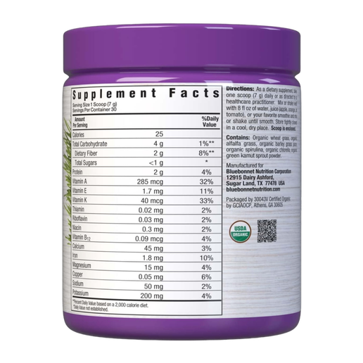 Bluebonnet - Organic Greens Powder - 7.4 oz