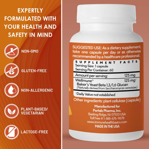 Immune Health Basics - Beta Glucan 125mg - 60 Capsules