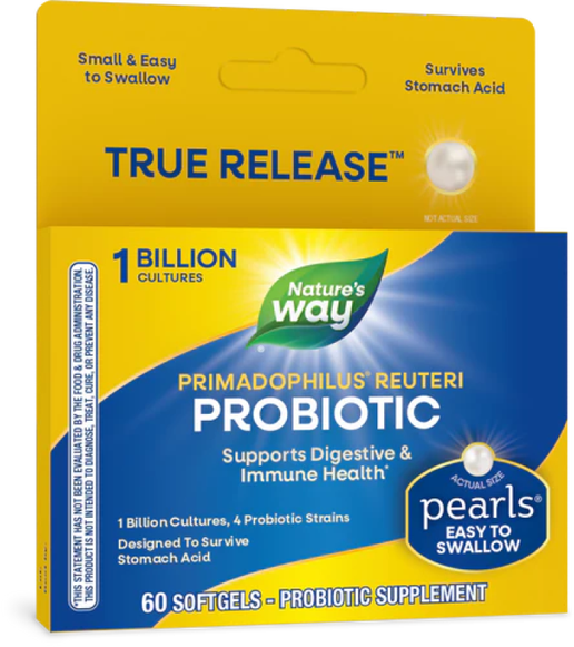 Nature’s Way - Primadophilus® Reuteri Pearls 1billion  - 60 Softgels (non refrigerated)