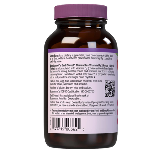 Bluebonnet - Earth Sweet Chewables Vit D3 25 mcg - 90 chewables