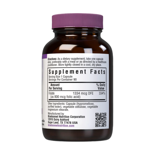 Bluebonnet - Folic Acid 800 mcg - 90 capsules