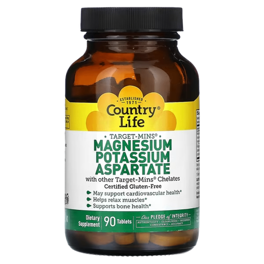 Country Life - Target-Mins Magnesium Potassium Aspartate - 90 tablets