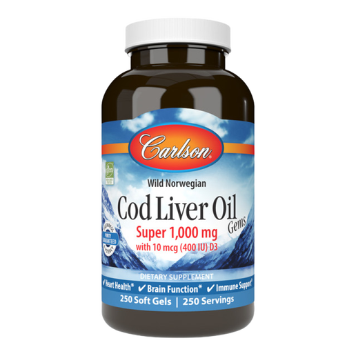 Carlson - Wild Norwegian Cod Liver Oil Gems - 250 Softgels