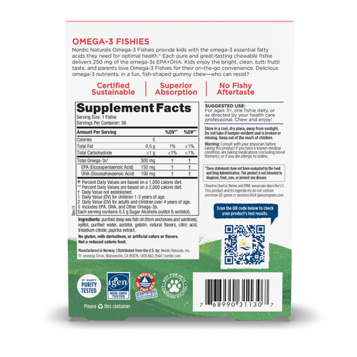Nordic Naturals - Zero Sugar Omega-3 Fishies - 36 Fishies
