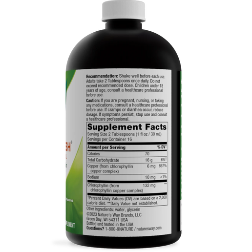 Nature's Way Chlorofresh Liquid Chlorophyll,  unflavored Internal Deodorant, 132 mg per Serving, 16 fl oz