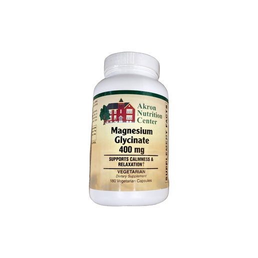 Akron Nutrition Center Magnesium Glycinate 400mg Vegetable 180 Capsules