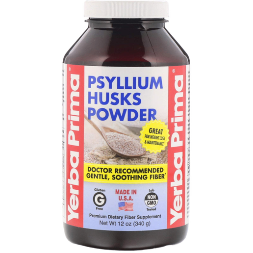 Yerba Prima - Psyllium Husks Fiber Powder - 12 Ounce