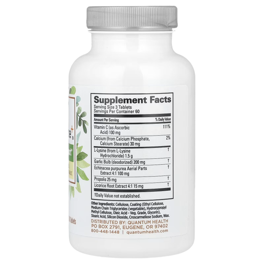 Tablets Quantrum Quantum Health - SuperLysine Immune Supoort - 180 tablets – Akron ...