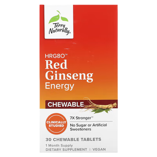 Terry Naturally - Red Ginseng Energy - 30 Chewables