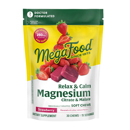 Megafood - Relax + Calm† Magnesium Soft Chews - Strawberry - 30 Chews