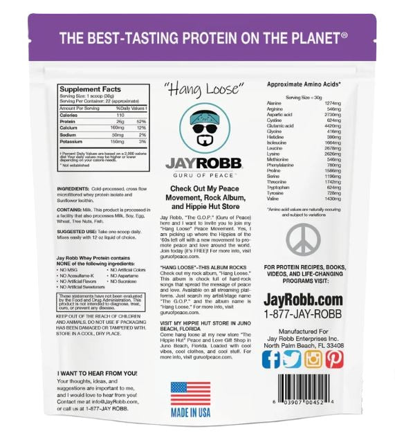 Jay Robb - Whey Protein Isolate (Unflavored) - 24oz