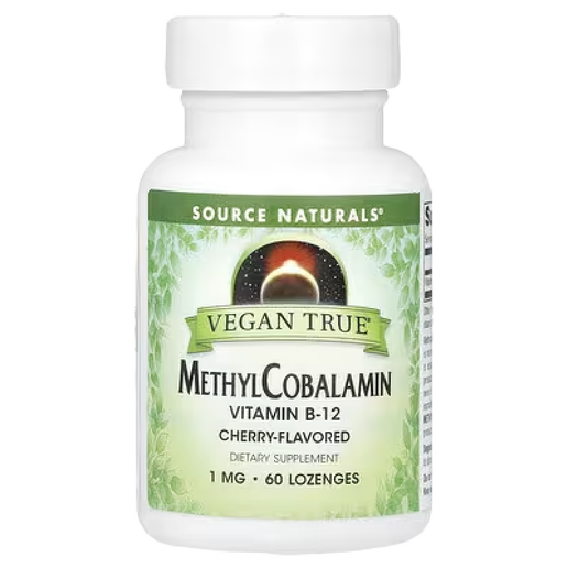 Source Naturals - Vegan True -  MethylCobalamin Vitamin B-12 (Cherry) - 60 Lozenges