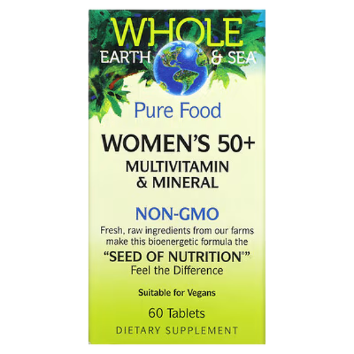 Natural Factors - (Whole Earth & Sea) - Women’s 50+ Once a day Multivitamin - 60 caps.