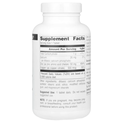 Source Naturals - Zinc Chelate 50mg - 250 Tablets